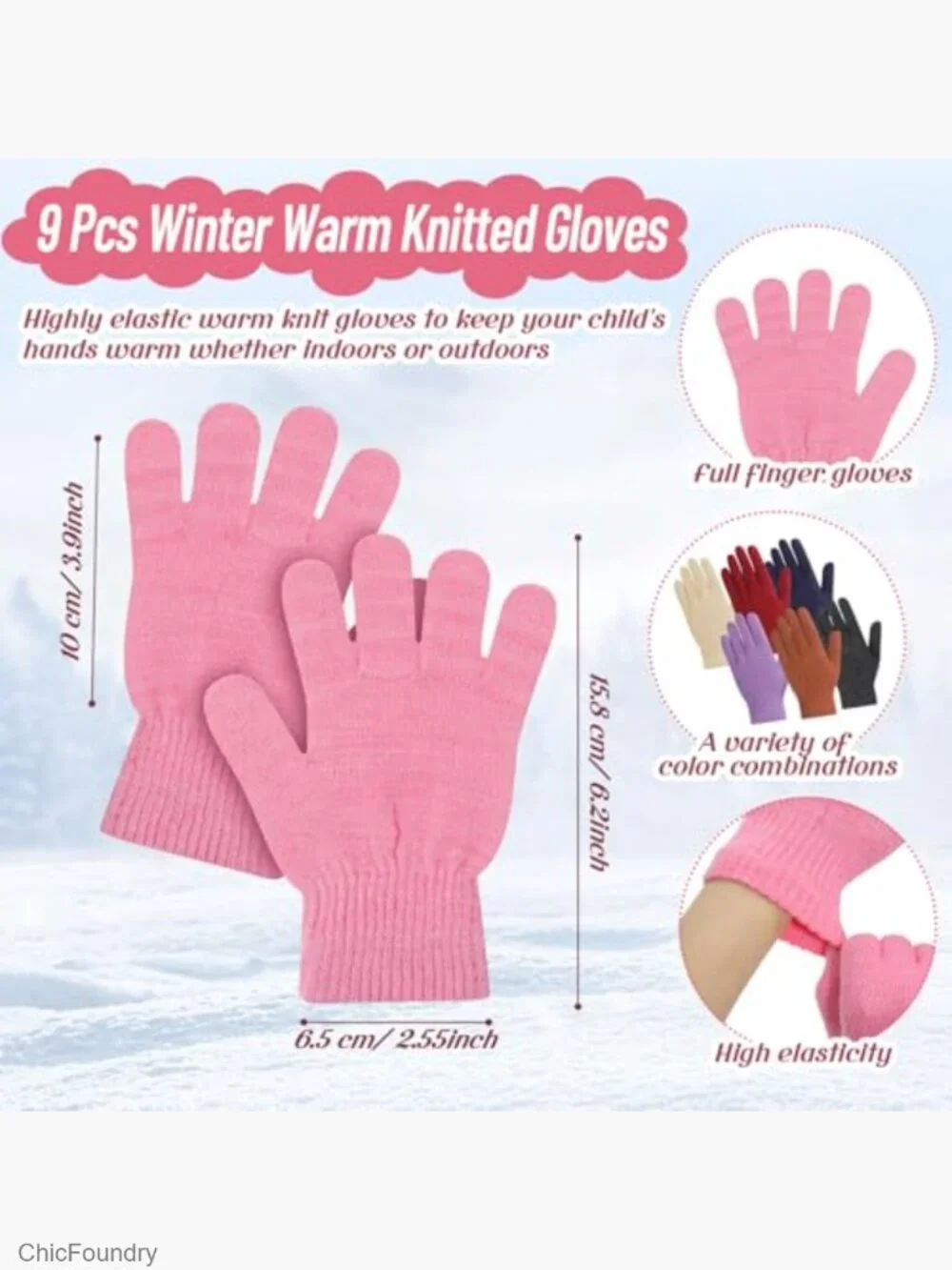 Kids Winter Hat Gloves Scarf Set Knit Pom Beanie Scarves Warm Set for 5-10 Boys